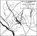 Mapa de la Batalla de Germantown 4 Octubre 1777, Guerra de la Independencia