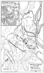Mapa de la Batalla de Shiloh, Guerra Civil Estadounidense,  6 Abril 1862