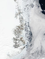 Imagen, Foto Satelite del Lago Argentino, Prov. Santa Cruz, Argentina