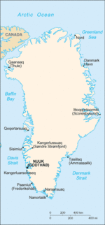 Mapa Político Pequeña Escala de Groenlandia