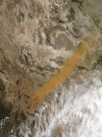 Tormenta de polvareda en México central