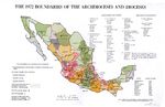 Mapa de los Límites de las Archidiócesis y Diócesis, México 1972