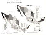 Mapa del Aumento de Población, México 1950 - 1960, 1960 - 1970