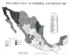 Mapa de Valor del Comercio y Servicios per Cápita, México 1960