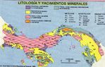Mapa de Litología y Yacimientos Minerales de Panamá