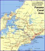 Mapa de la Region del Canal y Ciudad de Panamá