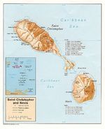 Mapa Físico de San Cristóbal y Nieves