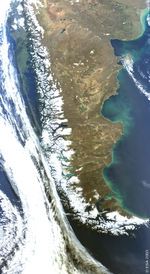 Imagen, Foto Satelite de la Patagonia, Argentina