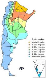 Mapa de Temperaturas de Argentina