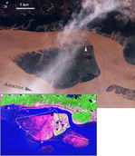 Imagen, Foto Satelite del Delta Rio Amazonas, Brasil