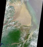 Imagen, Foto Satelite del Delta del Rio Amazonas, Brasil, Brasil