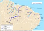 Mapa, Vias Fluviales y Canales, Cuenca Nordeste, Brasil