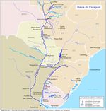Mapa, Vias Fluviales y Canales, Cuenca del Rio Paraguai, Brasil