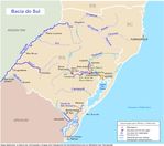 Mapa, Vias Fluviales y Canales, Cuenca del Sur, Brasil