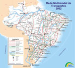Mapa de la Red Multimodal de Transportes de Brasil