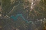Imagen, Foto Satelite de Pangue Dam, Rio Bíobío, Chile