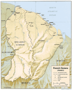 Mapa Relieve Sombreado de Guayana Francesa