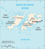 Mapa Político Pequeña Escala de las Islas Malvinas