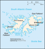 Mapa Político Pequeña Escala de las Islas Malvinas