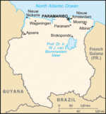 Mapa Político Pequeña Escala de Surinam