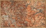 Mapa de las Montañas Harz Desde WerNígerode Hasta El Brocken, Alemania 1910