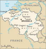 Mapa Politico Pequeña Escala de Bélgica