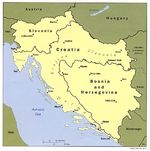 Mapa de Eslovenia, Croacia, Bosnia y Herzegovina