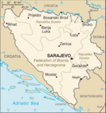 Mapa Politico Pequeña Escala de Bosnia y Herzegovina
