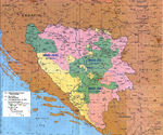 Mapa de las Áreas de Responsabilidad del SFOR, Bosnia y Herzegovina 1997