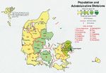 Mapa de Población y Divisiones Administrativas de Dinamarca