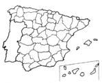 Mapa Mudo de España mostrando sus provincias