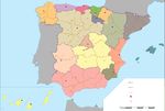 Mapa Mudo coloreado de las Comunidades Autónomas de España