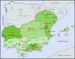 Reinos de Taifas en el año 1080