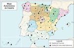 Mapa autonómico de Espana