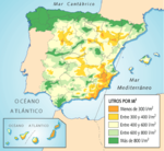 Precipitaciones anuales en España