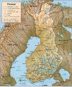 Mapa de Relieve Sombreado de Finlandia