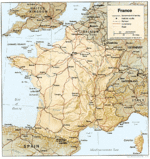 Mapa de Relieve Sombreado de Francia