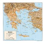 Mapa de Relieve Sombreado de Grecia