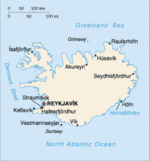 Mapa Político Pequeña Escala de Islandia
