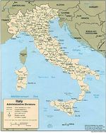 Mapa de las Divisiones Administrativas de Italia