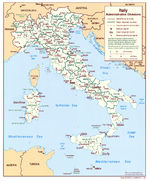 Mapa de las Divisiones Administrativas de Italia