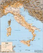 Mapa de Relieve Sombreado de Italia