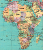 Mapa en árabe de África
