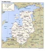 Mapa Politico de los Países Bálticos 1994