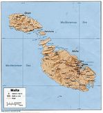 Mapa Físico de Malta