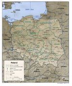 Mapa de Relieve Sombreado de Polonia