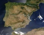 Satellite Image, Photo of the Iberian Peninsula