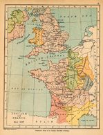 Mapa de Inglaterra y Francia 1152  - 1327