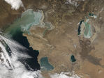 Hielo en el Mar Caspio y Mar de Aral