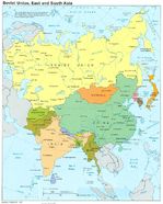 Mapa de la ex Unión Soviética y de Asia Oriental y Meridional